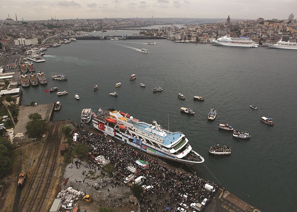 Mavi Marmara, as part of “Our Route Is Palestine and Our Load Is Humanitarian Aid” campaign with the initiative of the IHH, transported drugs, medical supplies, cement, iron, and playgrounds to Gaza. AA PHOTO / IHH