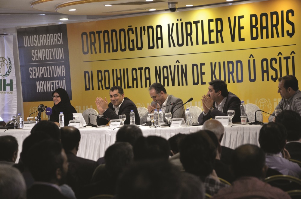A photo taken from the “Kurdish and Peace in the Middle East International Symposium” organized from IHH in Diyarbakır on April 15, 2015. | AA PHOTO / HASAN NAMLI